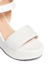Detail View - Click To Enlarge - CLERGERIE - Bimu textural dot pattern leather wedge sandals