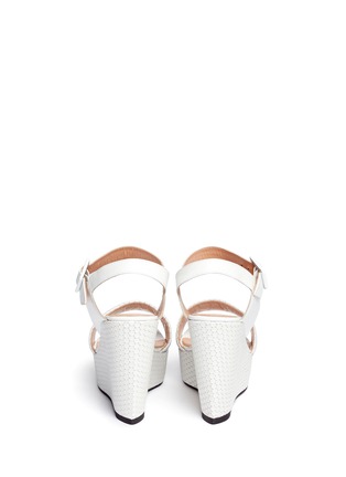 Back View - Click To Enlarge - CLERGERIE - Bimu textural dot pattern leather wedge sandals