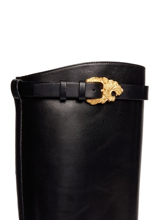 Detail View - Click To Enlarge - VALENTINO GARAVANI - 'Animalia' tiger buckle leather riding boots