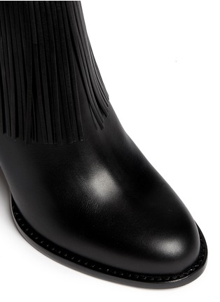 Detail View - Click To Enlarge - VALENTINO GARAVANI - Fringe leather ankle boots