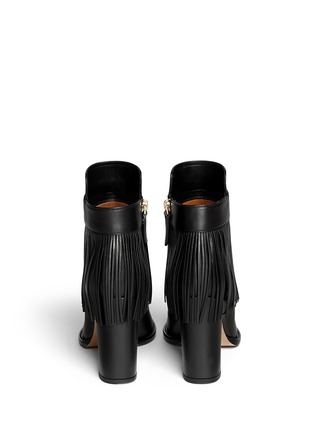 Back View - Click To Enlarge - VALENTINO GARAVANI - Fringe leather ankle boots