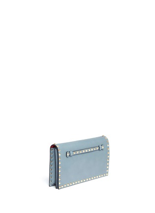 Front View - Click To Enlarge - VALENTINO GARAVANI - 'Rockstud' leather foldover clutch
