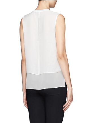 Back View - Click To Enlarge - VINCE - Bonded overlay sleeveless top