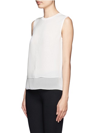 Front View - Click To Enlarge - VINCE - Bonded overlay sleeveless top