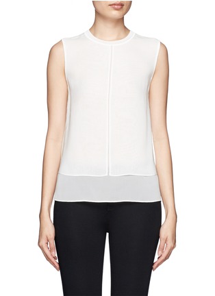 Main View - Click To Enlarge - VINCE - Bonded overlay sleeveless top