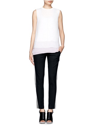 Figure View - Click To Enlarge - VINCE - Bonded overlay sleeveless top