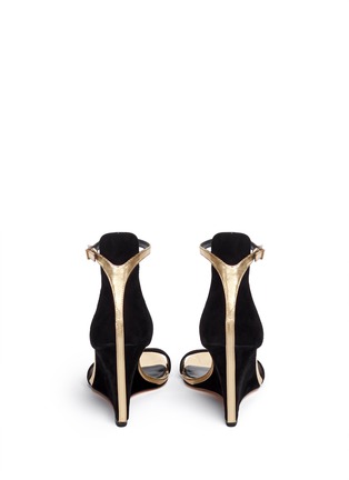 Back View - Click To Enlarge - B BY BRIAN ATWOOD - Roberta metallic leather suede sandals