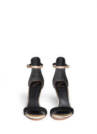 Figure View - Click To Enlarge - B BY BRIAN ATWOOD - Roberta metallic leather suede sandals
