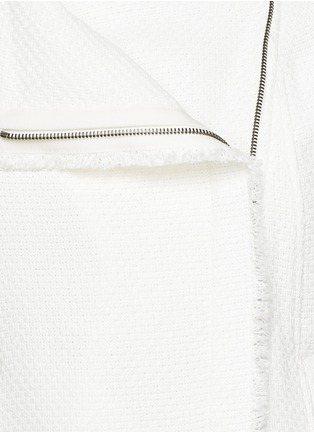 Detail View - Click To Enlarge - VINCE - Frayed edge asymmetric zip jacket