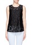 Main View - Click To Enlarge - DIANE VON FURSTENBERG - Woven rose lace sleeveless top 
