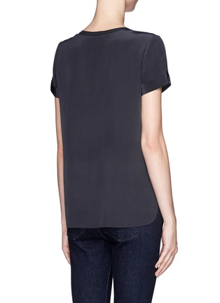 Back View - Click To Enlarge - VINCE - Silk back cashmere T-shirt