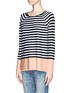 Front View - Click To Enlarge - VINCE - Colour-block stripe cotton sweater