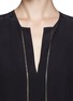 Detail View - Click To Enlarge - VINCE - Ladder stitch trim silk blouse