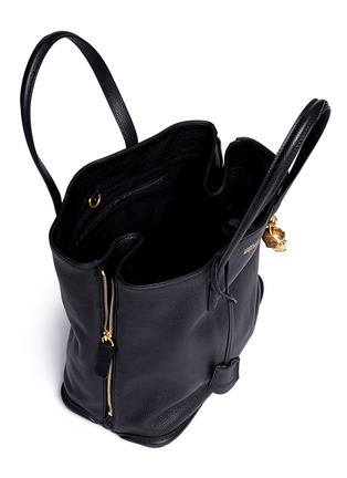Detail View - Click To Enlarge - ALEXANDER MCQUEEN - 'Padlock' small pebbled leather tote