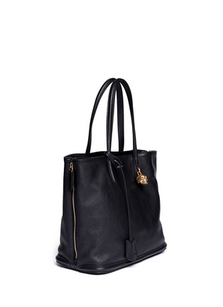 Front View - Click To Enlarge - ALEXANDER MCQUEEN - 'Padlock' small pebbled leather tote