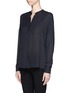 Front View - Click To Enlarge - VINCE - Collarless silk blouse