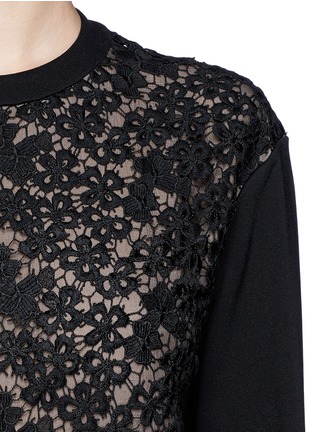 Detail View - Click To Enlarge - ERDEM - 'Zea' embroidery lace front sweatshirt