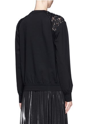 Back View - Click To Enlarge - ERDEM - 'Zea' embroidery lace front sweatshirt