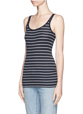 Front View - Click To Enlarge - VINCE - Stripe rib tank top