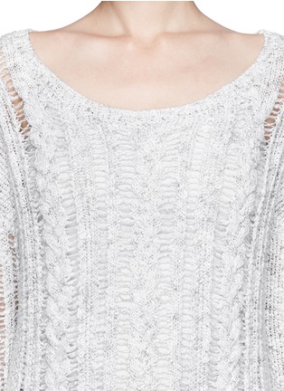 Detail View - Click To Enlarge - VINCE - Rustic linen cable lace sweater