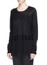 Front View - Click To Enlarge - SANDRO - 'Sybil' pleat chiffon underlay sweater