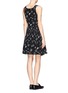 Back View - Click To Enlarge - SANDRO - 'Rosine' scribble print zip dress
