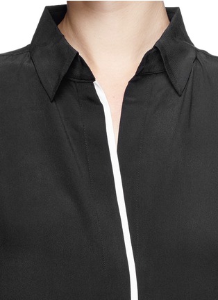 Detail View - Click To Enlarge - MAJE - Contrast trim silk shirt