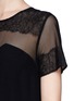 Detail View - Click To Enlarge - SANDRO - 'Enola' sheer lace trim top