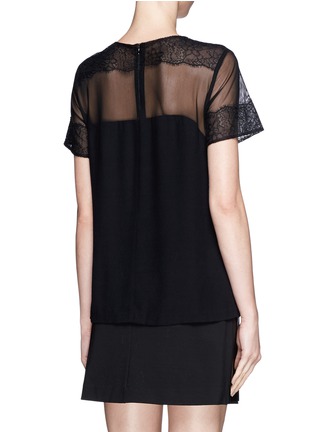 Back View - Click To Enlarge - SANDRO - 'Enola' sheer lace trim top