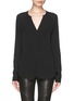 Main View - Click To Enlarge - SANDRO - 'Elwire' floral lace panel crepe blouse