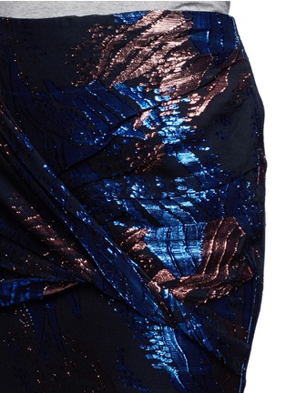 Detail View - Click To Enlarge - MAJE - Shiny jacquard drape mini skirt