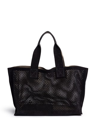 Back View - Click To Enlarge - PEDRO GARCIA  - 'Perfed' perforated suede tote