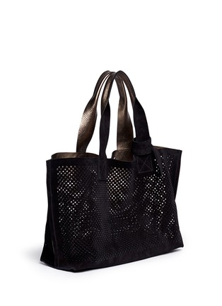 Front View - Click To Enlarge - PEDRO GARCIA  - 'Perfed' perforated suede tote