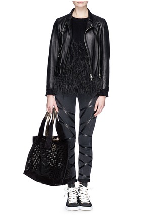 Figure View - Click To Enlarge - PEDRO GARCIA  - 'Perfed' perforated suede tote