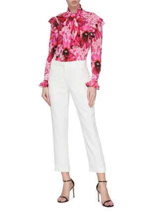Figure View - Click To Enlarge - ALEXANDER MCQUEEN - Flower print ruffle georgette blouse
