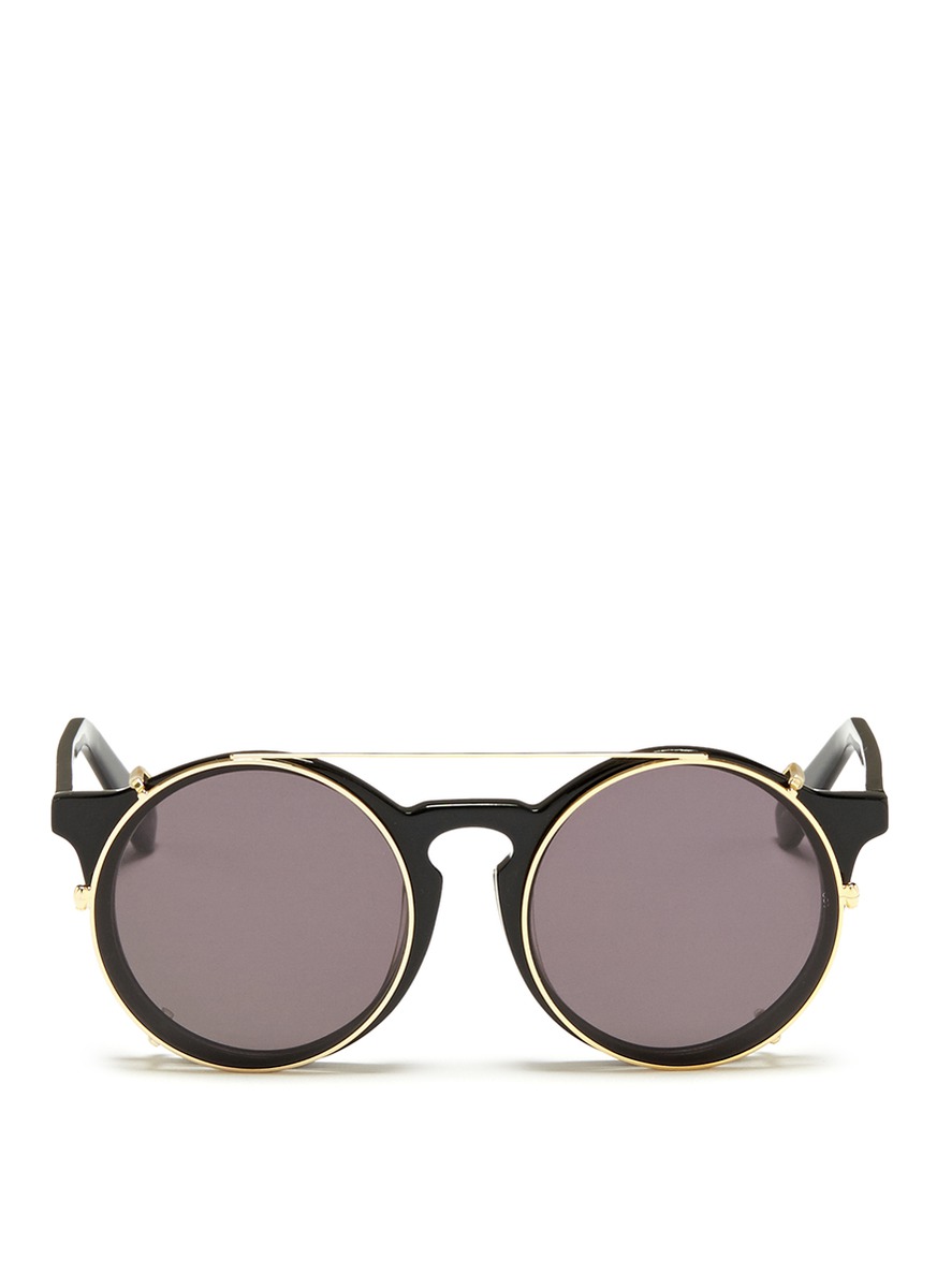 SUNDAY SOMEWHERE | 'Matahari' clip-on wire rim round sunglasses