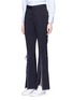 Front View - Click To Enlarge - COMME MOI - Ribbon split cuff twill flared pants