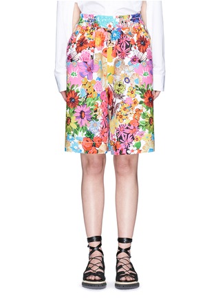 Main View - Click To Enlarge - PORTS 1961 - Floral print poplin wide leg shorts