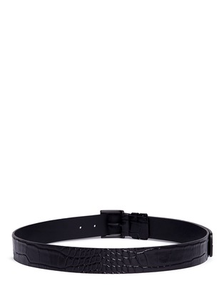 Back View - Click To Enlarge - HAIDER ACKERMANN - Croc embossed leather belt