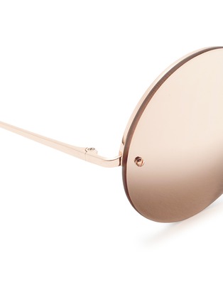 Detail View - Click To Enlarge - LINDA FARROW - Metal round mirror sunglasses