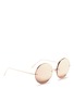 Figure View - Click To Enlarge - LINDA FARROW - Metal round mirror sunglasses