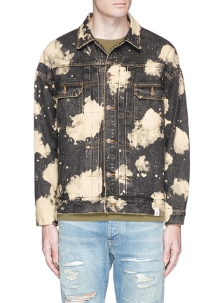 Main View - Click To Enlarge - MAGIC STICK - 'Type 2nd' bleached trucker denim jacket