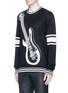 Front View - Click To Enlarge - - - Guitar intarsia silk sweater