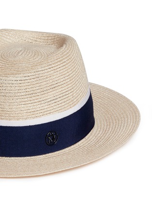 Detail View - Click To Enlarge - MAISON MICHEL - 'André' swirl canapa straw fedora hat