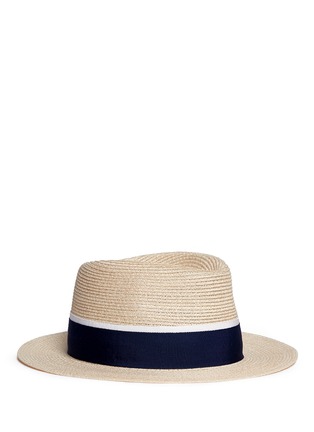 Main View - Click To Enlarge - MAISON MICHEL - 'André' swirl canapa straw fedora hat
