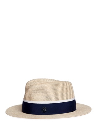 Figure View - Click To Enlarge - MAISON MICHEL - 'André' swirl canapa straw fedora hat