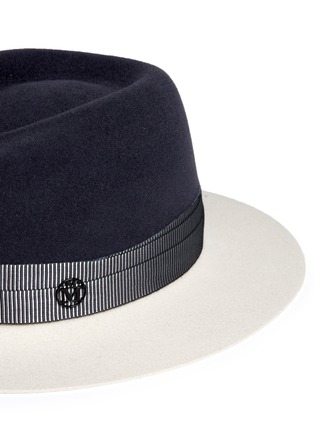 Detail View - Click To Enlarge - MAISON MICHEL - 'Andre' colourblock rabbit felt fedora hat