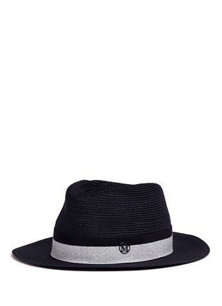 Figure View - Click To Enlarge - MAISON MICHEL - 'André' swirl hemp straw fedora hat