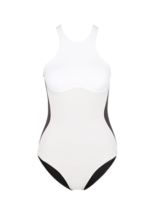 Main View - Click To Enlarge - STELLA MCCARTNEY - 'Stella Iconic' colourblock scuba jersey one-piece swimsuit