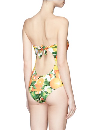 Back View - Click To Enlarge - STELLA MCCARTNEY - 'Iconic Prints' citrus strapless one-piece swimsuit